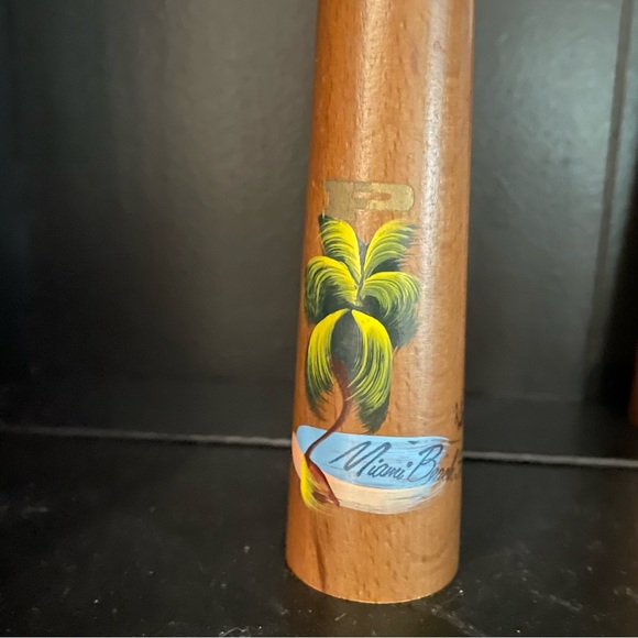 Vintage MCM Salt & Pepper Shaker Set Miami Beach Florida Flamingo Palm Tree - Picture 3 of 8